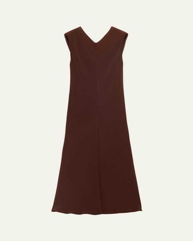 Sleeveless Open-Back Cady Crepe Midi Dress